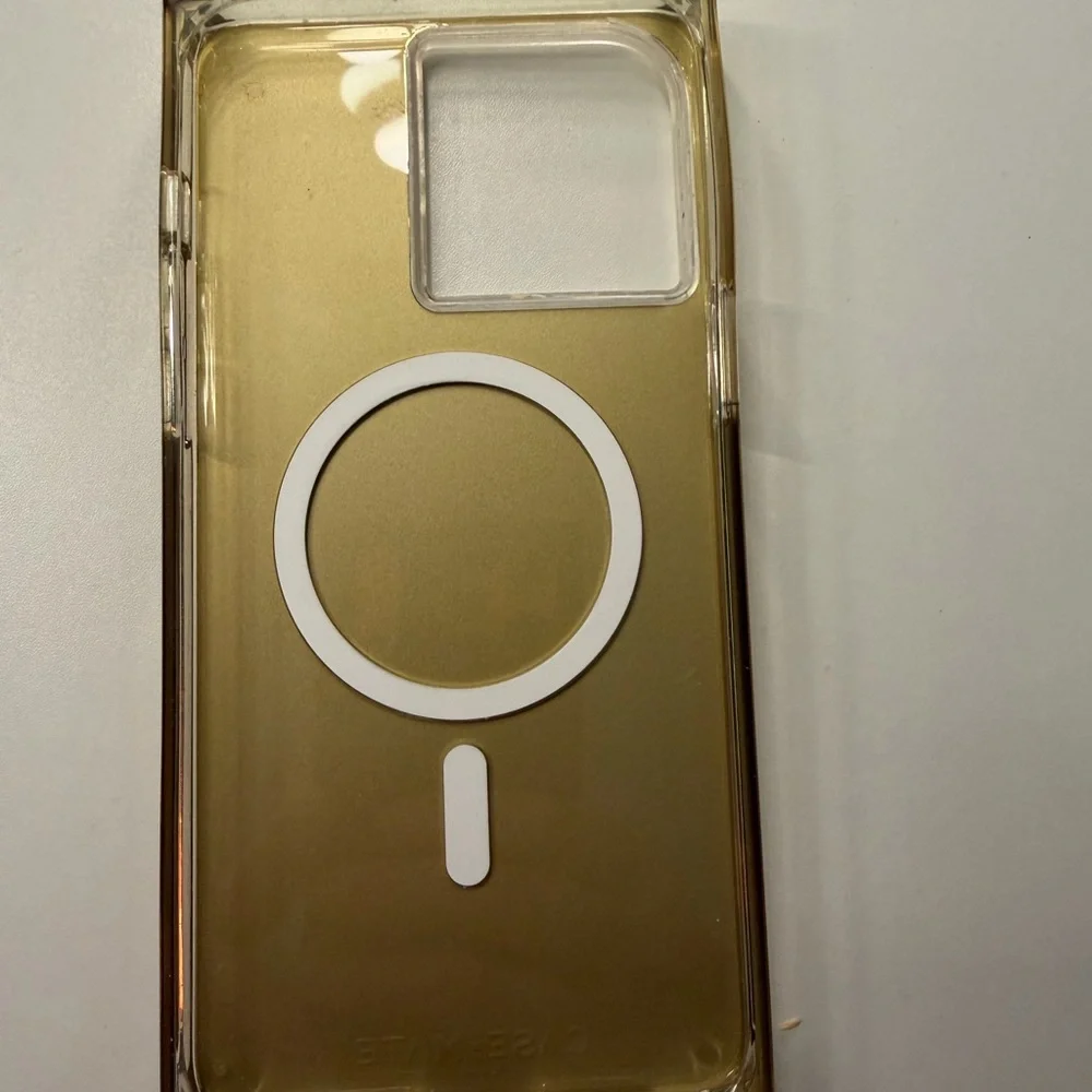 Gold 14 Pro Max case with mag strips